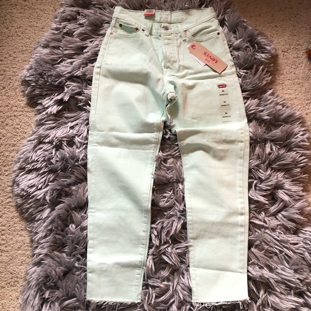 Levi's Mint Green Straight Leg Jeans